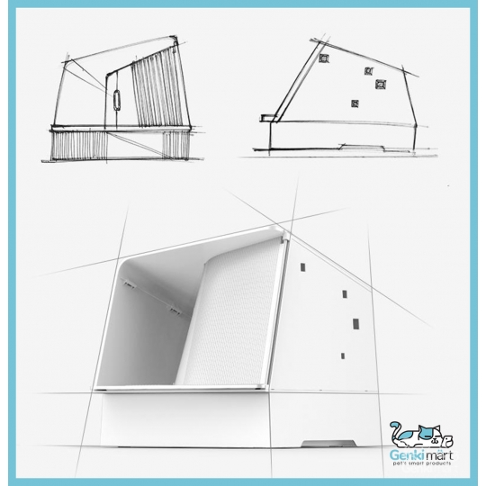 Petkit White Villa - Nhà vệ sinh cho mèo sang chảnh, chống vương cát